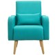 image 1 of HOMCOM Upholstered Leisure Lounge Sofa, Accent Chair with Pillow, Teal