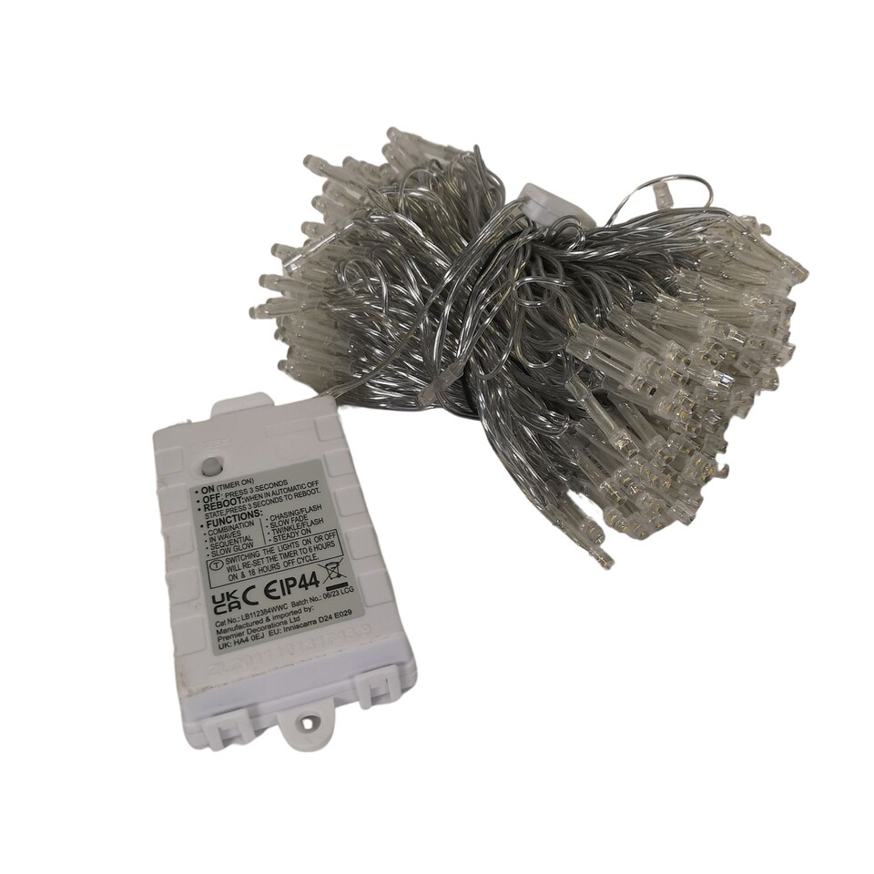 image 1 of 20m Battery Operated Indoor Outdoor Christmas String Lights with 200 LEDs in Warm White