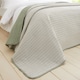 image 1 of Catherine Lansfield Stripe Quilted Reversible Bedspread | Green | One Size