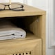 image 8 of HOMCOM Nightstand, Rattan Bedside Table w/ Cabinet, Shelf, Natural