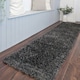 image 1 of KUKOON Slate Grey Deep Pile Shaggy Hallway Runner Rug 60cm x 240cm