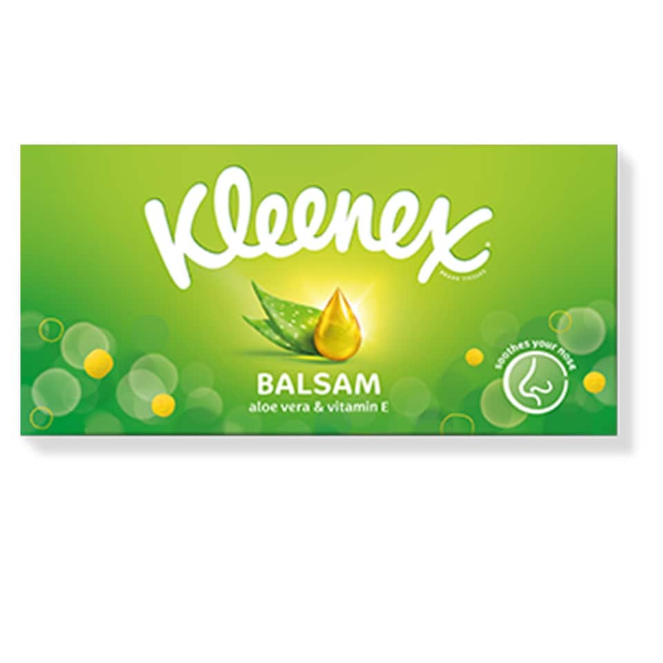 image 1 of Kleenex Balsam Soothing Comfort Ultra Soft Tissues with Protective Balm (10x8pk) | White | 1 Pack | 1