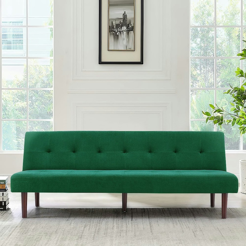 image 1 of Living and Home Modern Convertible Sofa Bed - Green | Green