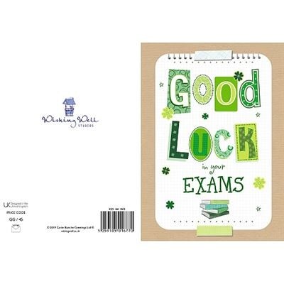 Good Luck Exams Karte – Mit Vierblättrigem Kleeblatt, Für Prüfungen, Uni, GCSE, A-Levels