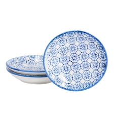 Nicola Spring Hand-Printed Sauce Dishes - 10cm - Navy - Pack of 3 | Blue | Blue