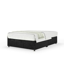 Black Naples Velvet No Drawer Divan Base King Size
