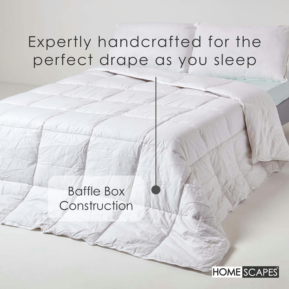 image 1 of Homescapes 4.5 Tog Duvet Luxury Mulberry Silk for Spring or Summer Lightweight Hypoallergenic, Super King | White | Super King