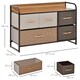 image 3 of Drawer Dresser Tower Unit Clothes Storage Organizer with Wood Top, Steel Frame