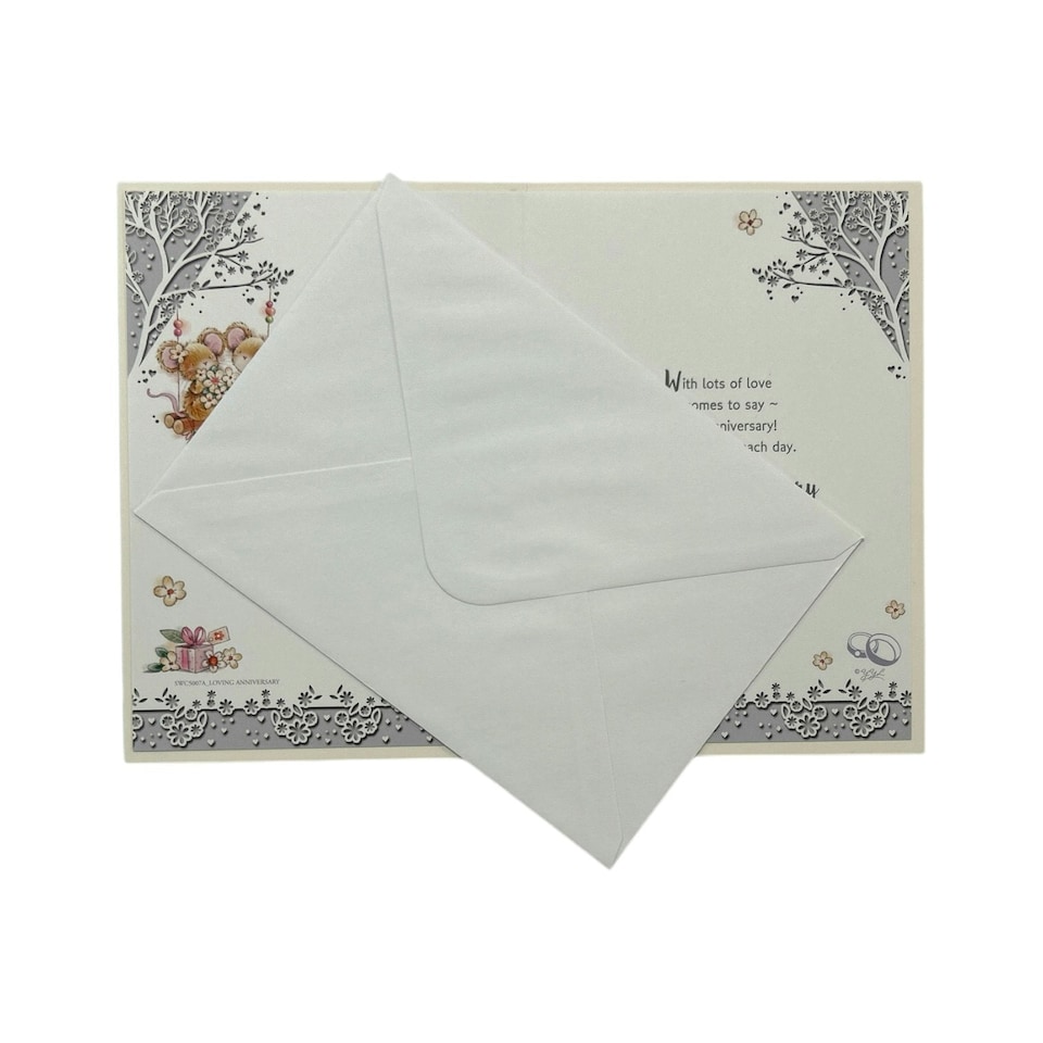 image 1 of To My Wife Lovely Mice On Swing Design Anniversary Card