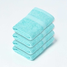 Homescapes Turkish Cotton Face Cloth - Set of 4, Aqua