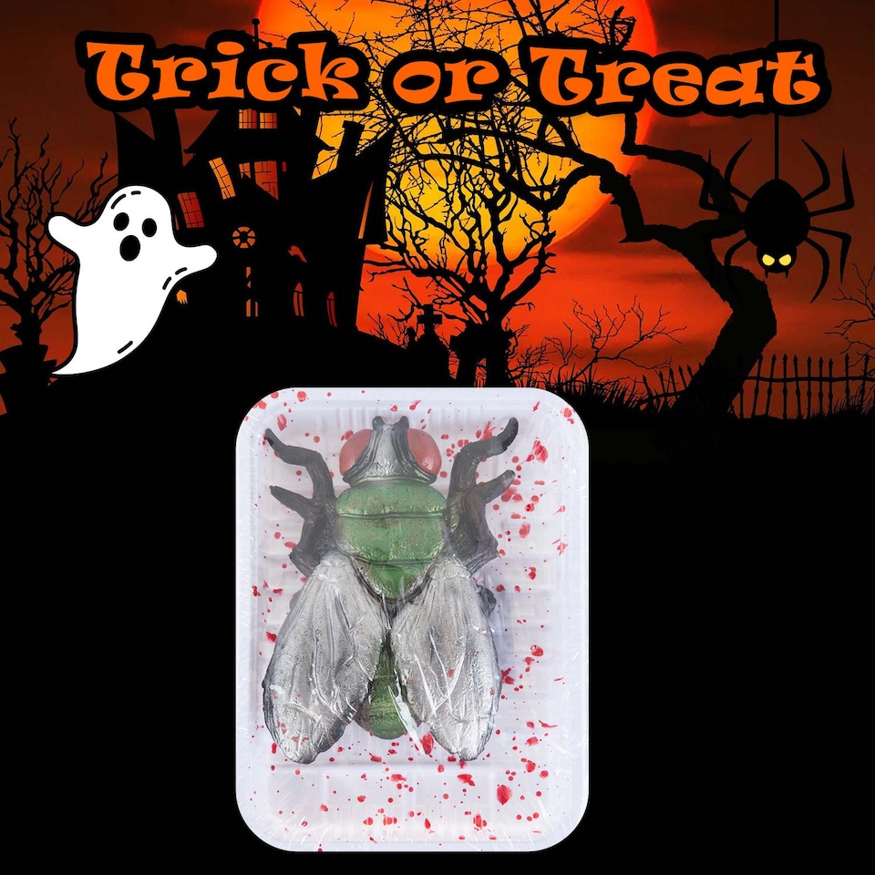 image 1 of vfm-estore Halloween Insects Decoration Accessory - Spooky Fly Prop for Parties and Trick-or-Treat
