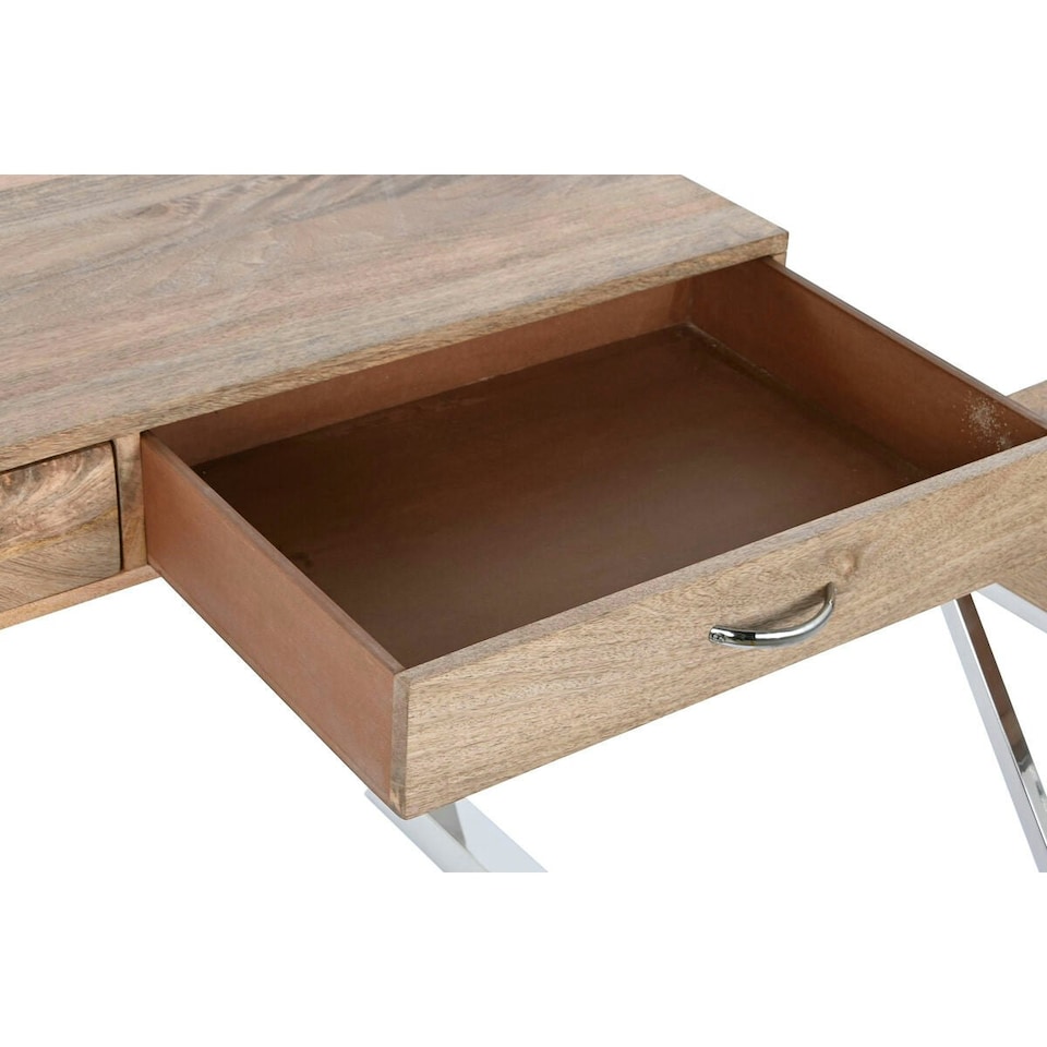 image 1 of Hall Table with Drawers Home ESPRIT Brown Silver Light brown 110 x 40 x 76 cm 110 x 41,5 x 76 cm (3 Pieces) N/A