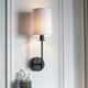 image 2 of Sancerre Wall Lamp with Shade Matt Black, Vintage White Fabric, 1x E14