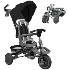 AIYAPLAY 6 in 1 Kids Trike, Toddler Tricycle with Parent Handle, Black