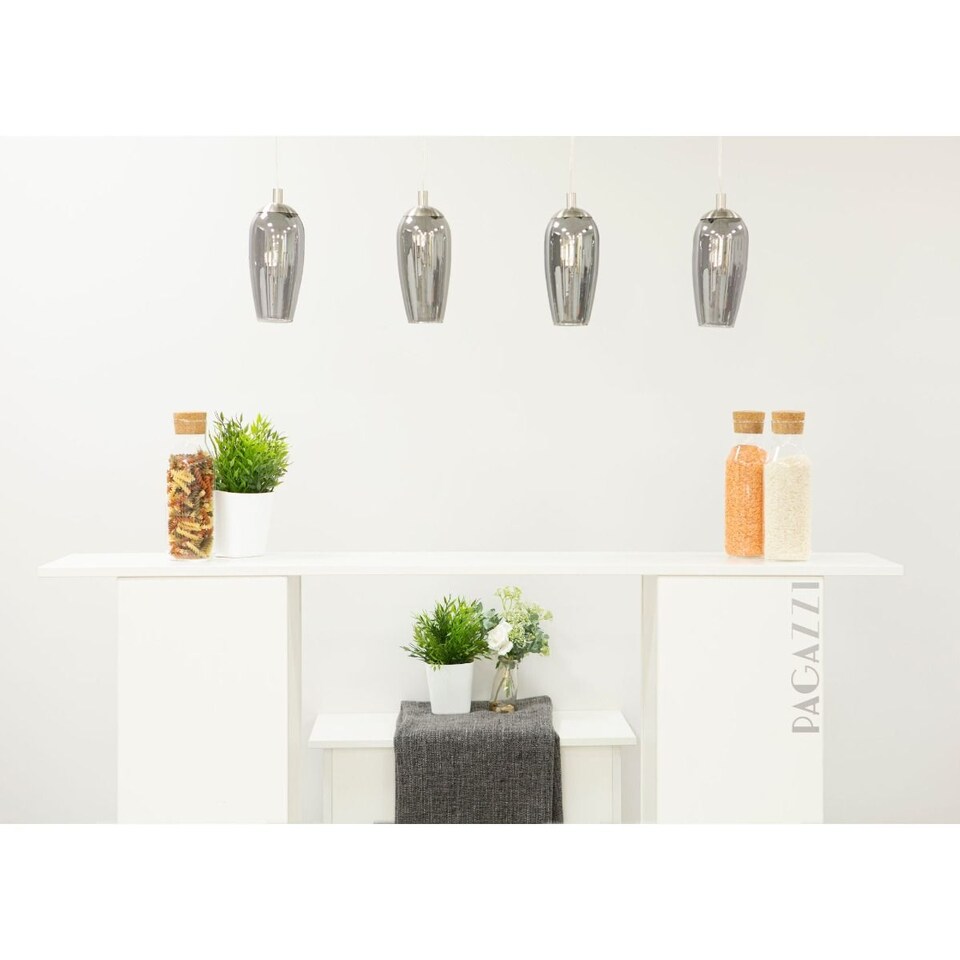 image 1 of Stephie 4 Light Ceiling Light Bar Satin Nickel