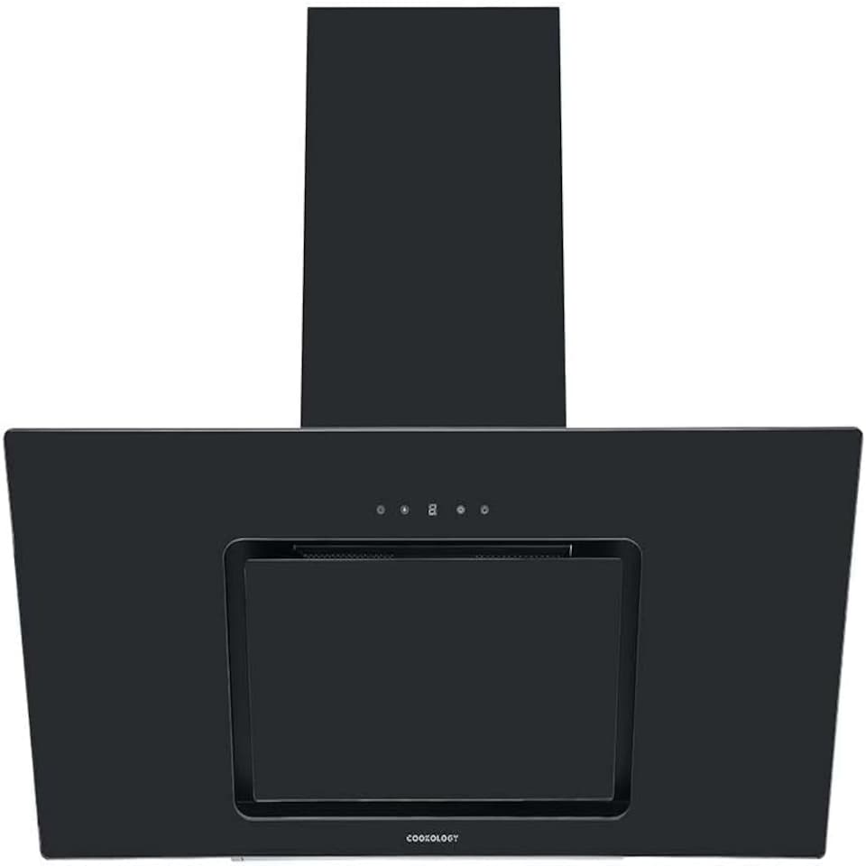 image 1 of Cookology 90cm Black Angled Chimney Cooker Hood with Touch Control - Energy Rating A++