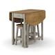 image 2 of Corona Oval Breakfast Drop Leaf Gateleg Table and 2 Stool Set - Pine - Grey/Antique Waxed Pine - Flat Packed Grey