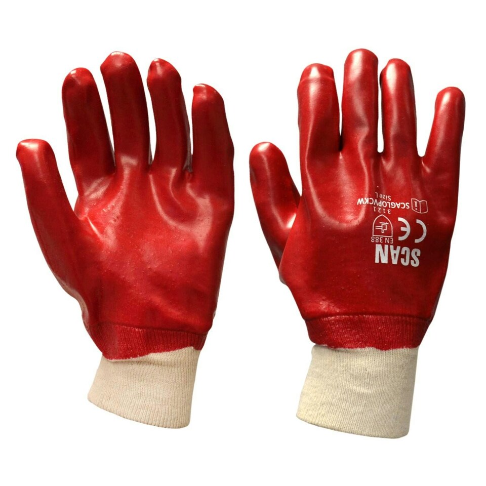 PVC Knitwrist Gloves - L (Size 9) - SCAGLOPVCKW N/A