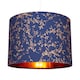 image 2 of Modern Midnight Blue Cotton Fabric 10 Shade with Copper Foil Floral Decoration | Blue | 10"