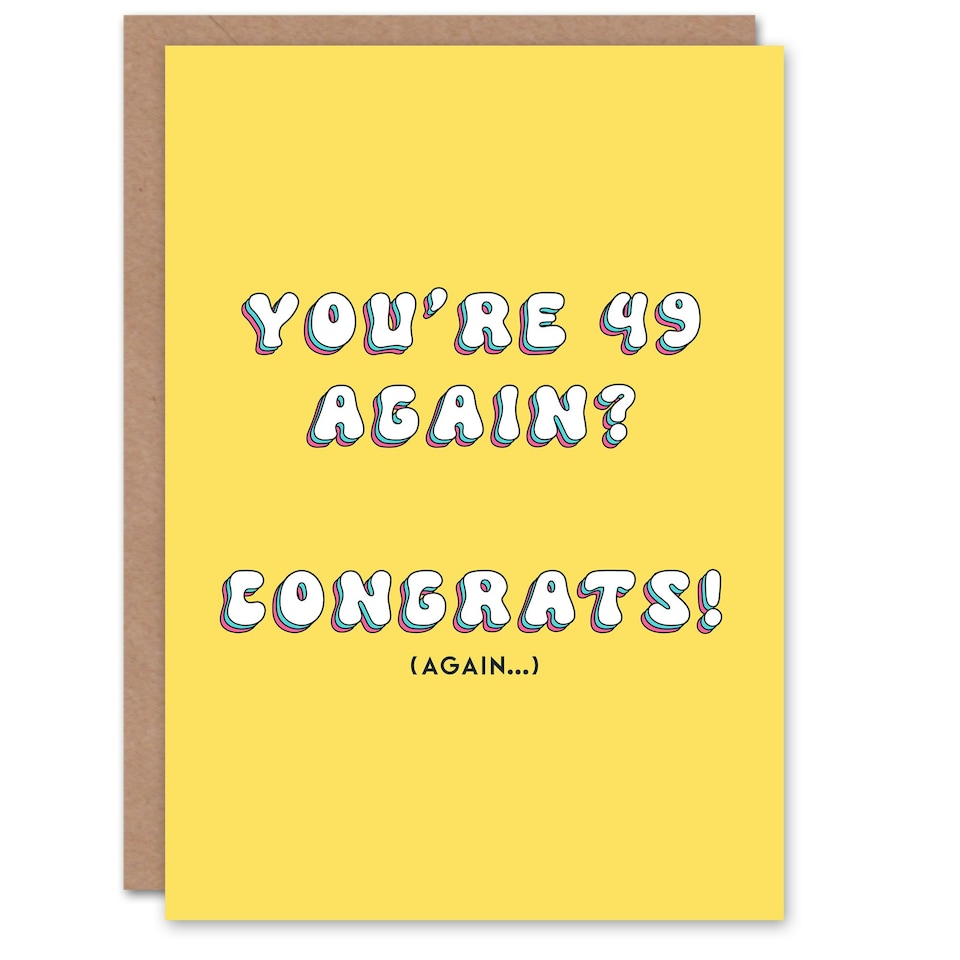 image 1 of 49 Again Congrats Fun Joke Humour Her Funny Birthday Card
