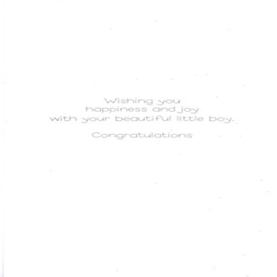 image 1 of A Beautiful Baby Boy Luxury Champagne Greeting Card Hand-Finished Cards