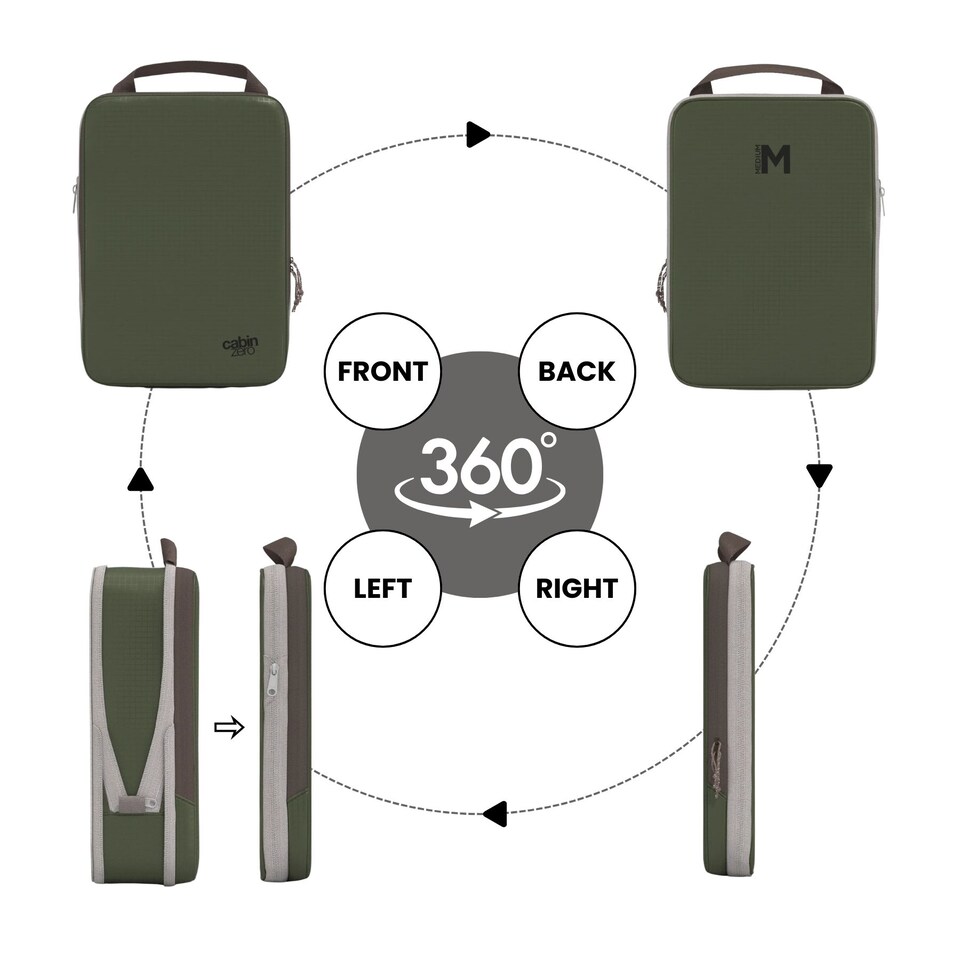image 1 of CabinZero Ultralight Compression Packing Cube (Medium), Lightweight Space-Saving Travel Organizer | Green | GEORGIAN KHAKI | Medium | 1