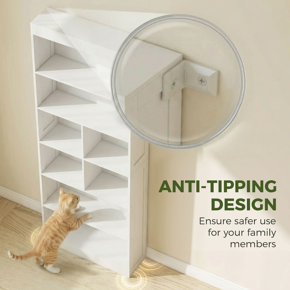 image 1 of HOMCOM Bookcase, 6-Tier Bookshelf with Anti-Tipping Design