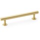image 1 of Round T Bar Pull Handle - Satin Brass - 128mm Centres SOLID BRASS Drawer Door