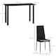 image 7 of HOMCOM Dining Table Set for 4, Kitchen Table and Chairs w/ Padded Seat Black