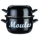 image 1 of KitchenCraft Mussel Pot Black Steel 5.5L | Black