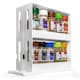 image 2 of Living and Home 2-Tier Rotating Jars Spice Rack Kitchen Storage Shelf - White | White