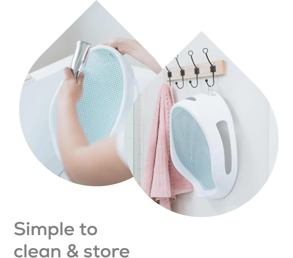 image 1 of Angelcare Baby Bath Support Soft Touch Newborn Seat Water Level Indicator Aqua