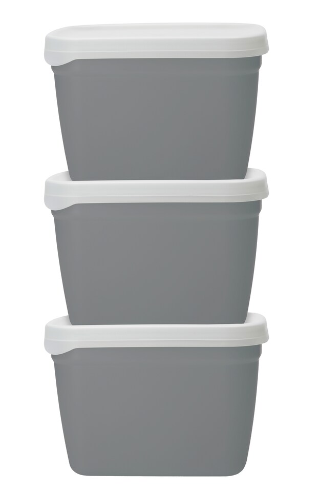 image 1 of Natural Elements 3pc Stackable Food Container Set 1.2L