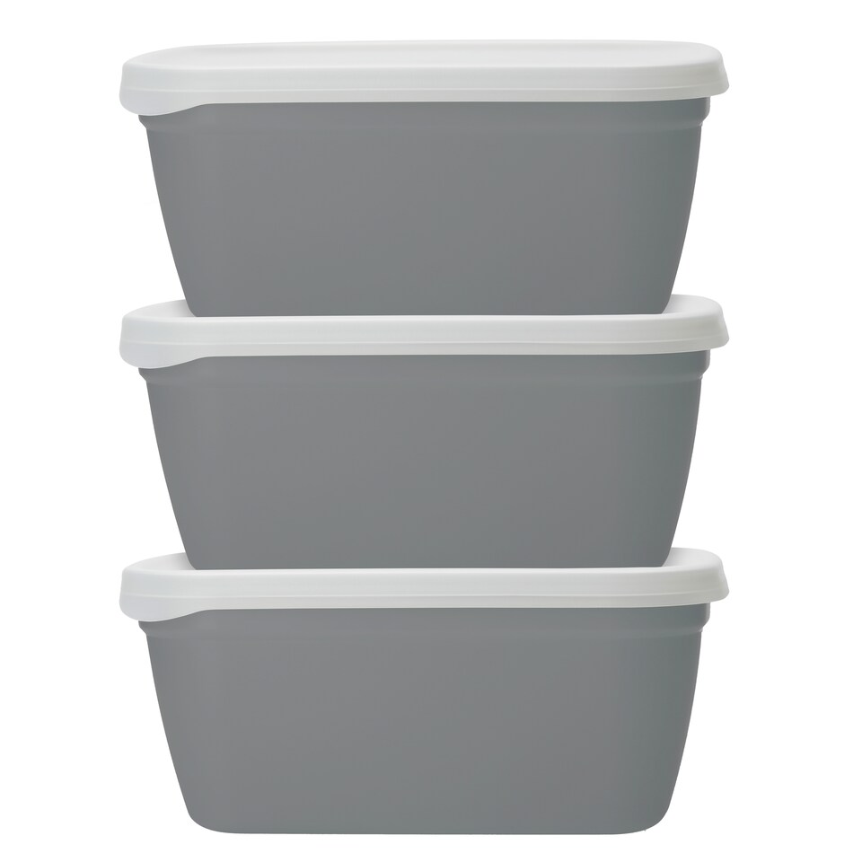 image 1 of Natural Elements 3pc Stackable Food Container Set 1.2L