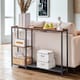 image 3 of Industrial Slim Hallway Console Table With Storage Shelves