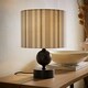 image 2 of ValueLights Anthony Candlestick Table Lamp Linen Stripe Shade and Bulb