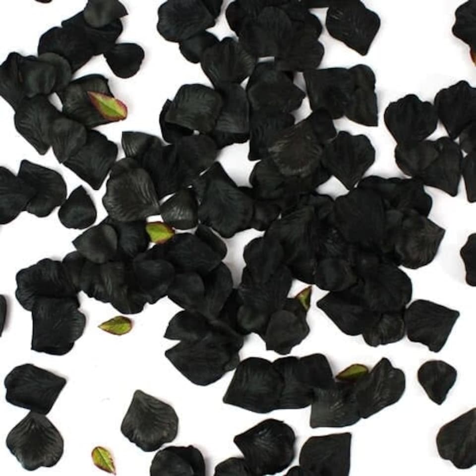 Black Fabric Rose Petals