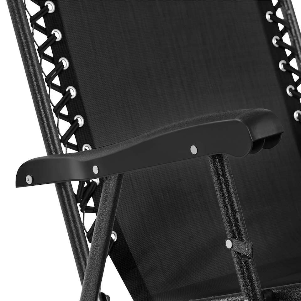 image 1 of Yaheetech 65.5 cm W  Foldable Rocking Lounger with Pillow-Black | Black | Black | One Size | 1
