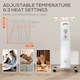 image 3 of HOMCOM 1500W Quiet Oil Filled Radiator, 7 Fin Energy Efficient Portable Electric Heater with 3 Heat Settings, Adjustable Temperate, Safety Tip Over, Overheat Protection, Wheels, for Home, White