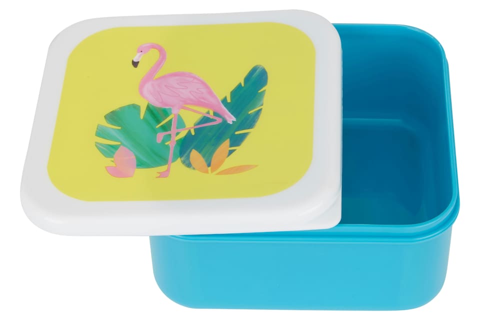 image 1 of Interiors by Premier Stackable Design Set Of 4 Flamingo Lunch Boxes, Versatile Assortment Of Multisized PP Lunch Boxes