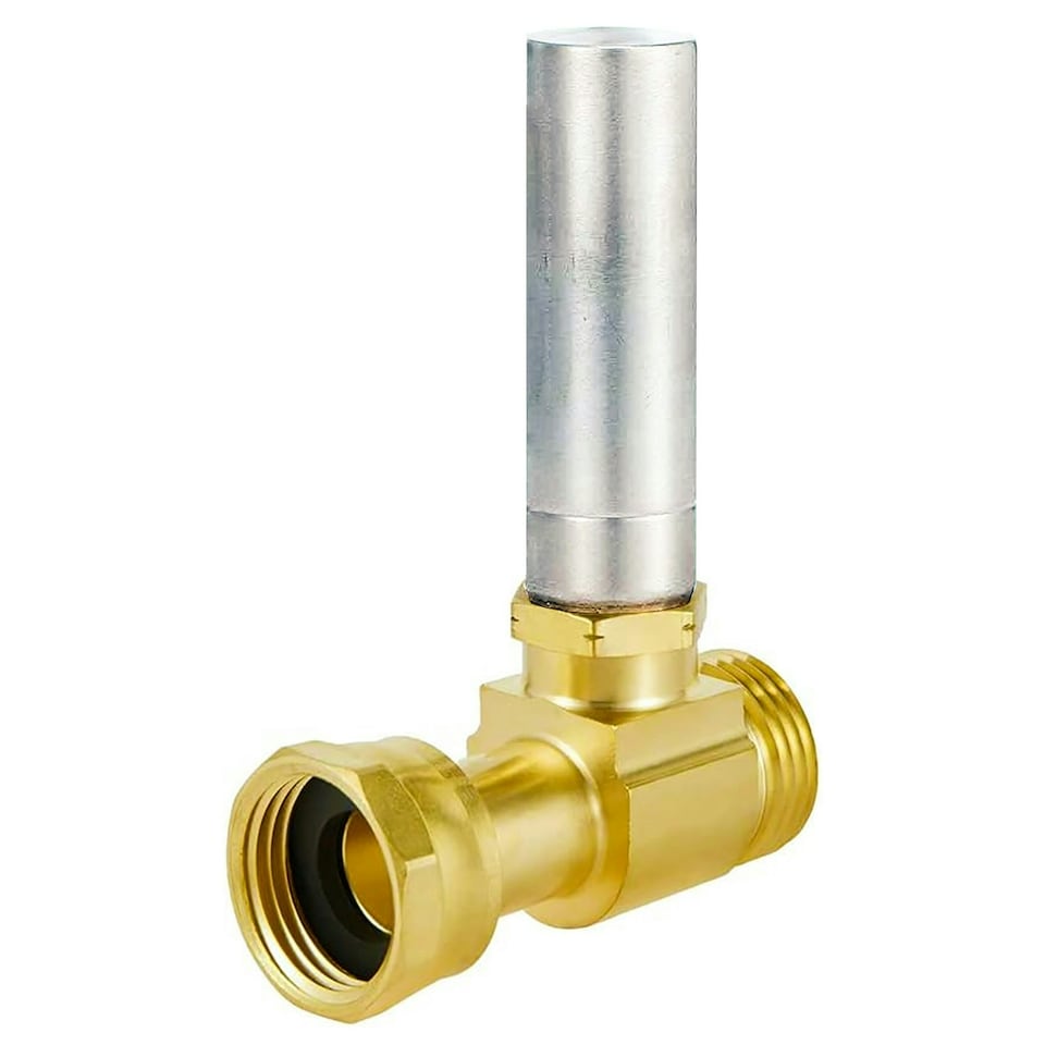 image 1 of SPARES2GO Water Hammer Arrestor 3/4" Brass Washing Machine / Dishwasher Pipe Noise Stop