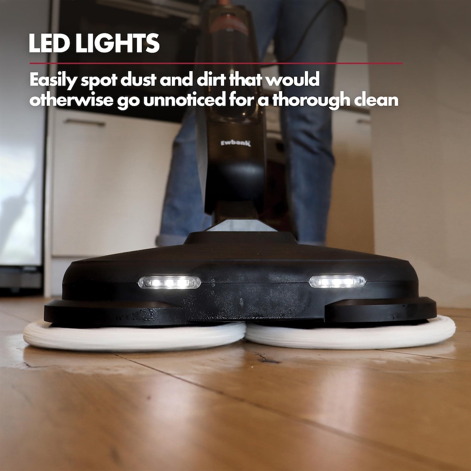 image 1 of Ewbank EWST04079 HYDROS2 Steam and Spin Mop, 1500W, 220RPM Rotating Pads, 24g/min Steam Output, 8m Cord, LED Lights, Freestanding Design