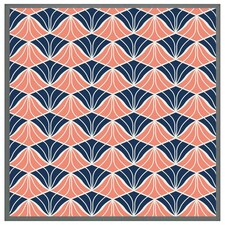 Navy & pink geometric shells (Picture Frame) Grey | XL