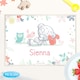image 1 of Personalised Tiny Tatty Teddy Woodland Animal Placemat