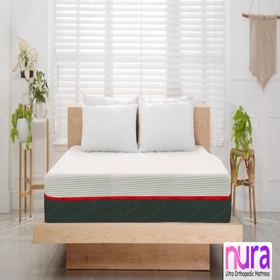 image 1 of Nura 40HD 25cm Thick Luxury Ultra Orthopedic Extra Firm Memory Foam Mattress (Super King - 180cm (6'0") X 200cm (6'6") White | Super King