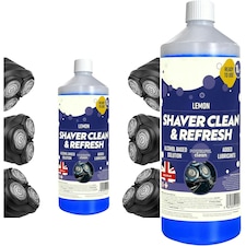 4 x Shaver Cleaning 1 Litre Refill Bottle Bathroom Hygienically Cleans, Removes Residual Hair & Skin Particles