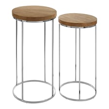 Interiors by Premier Agra Set Of 2 Round Side Tables