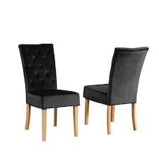 Pienza Velvet Dining Chairs - Set of 2 - Black