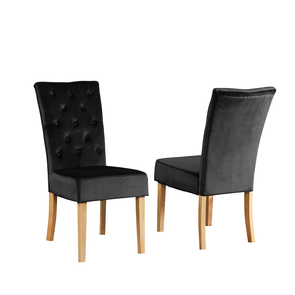 image 1 of Pienza Velvet Dining Chairs - Set of 2 - Black