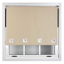 FURNISHED Blackout Roller Blinds with Large Square Eyelets Made to Measure Window Shade | Brown | Cappuccino | (W) 210cm x (L) 165cm